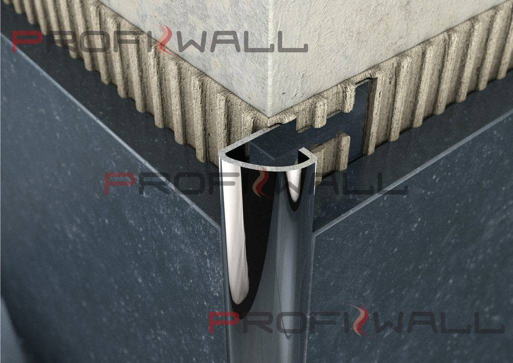 ACÉL C 10mm profil ProfiWall 2,5M rozsdamentes acél - fényes