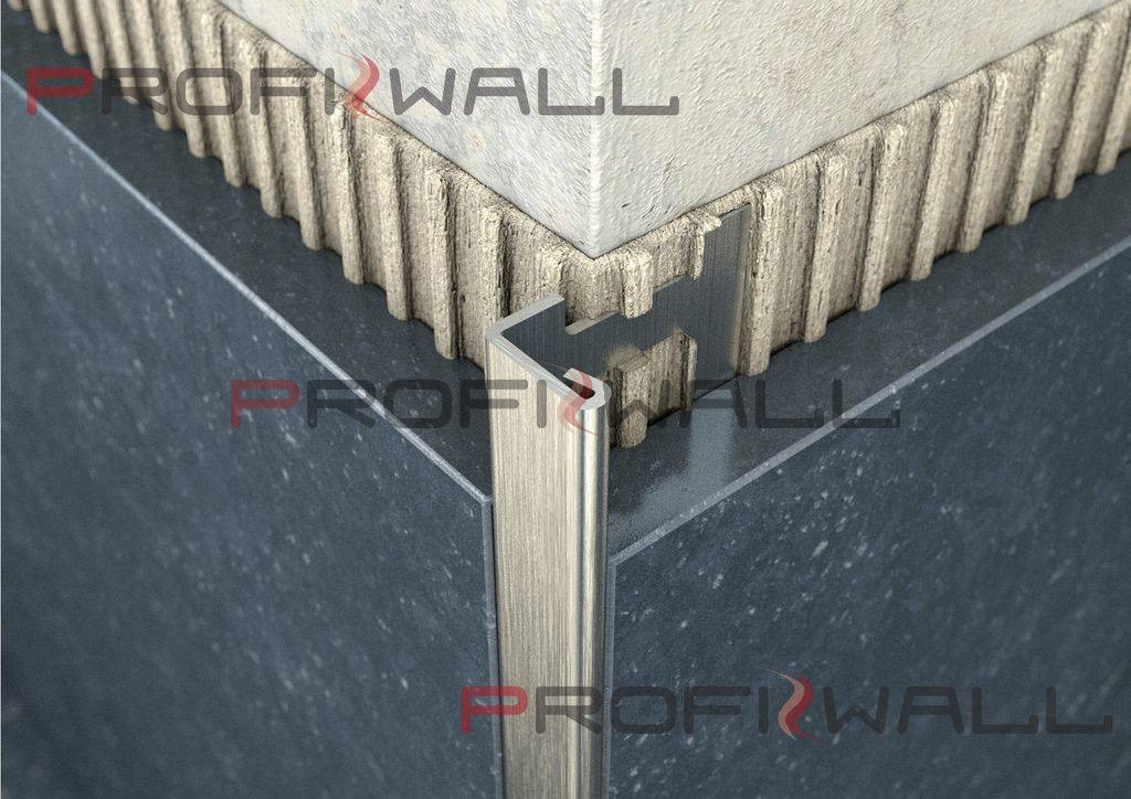 ACÉL L 12,5mm profil ProfiWall 2,5M rozsdamentes acél - szálcsiszolt