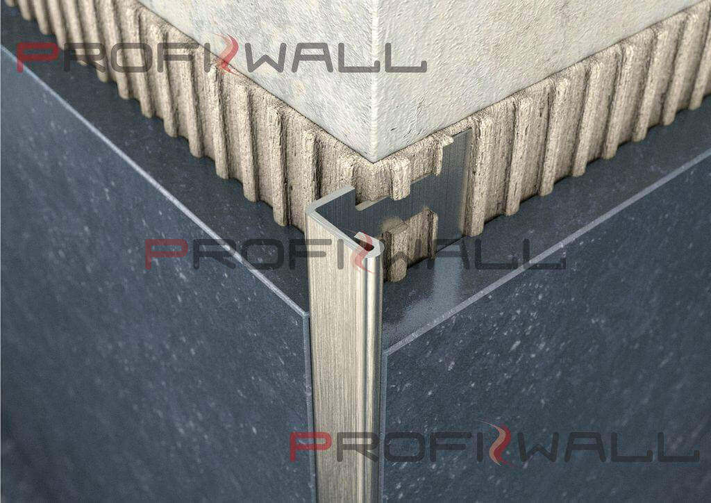 ACÉL L 8mm profil ProfiWall 2,5M rozsdamentes acél - szálcsiszolt